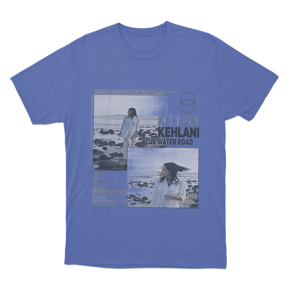 Kehlani Blue Water Road Collage Unisex T Shirt Blue Kehlani Blue Water Road Collage Unisex T Shirt Blue