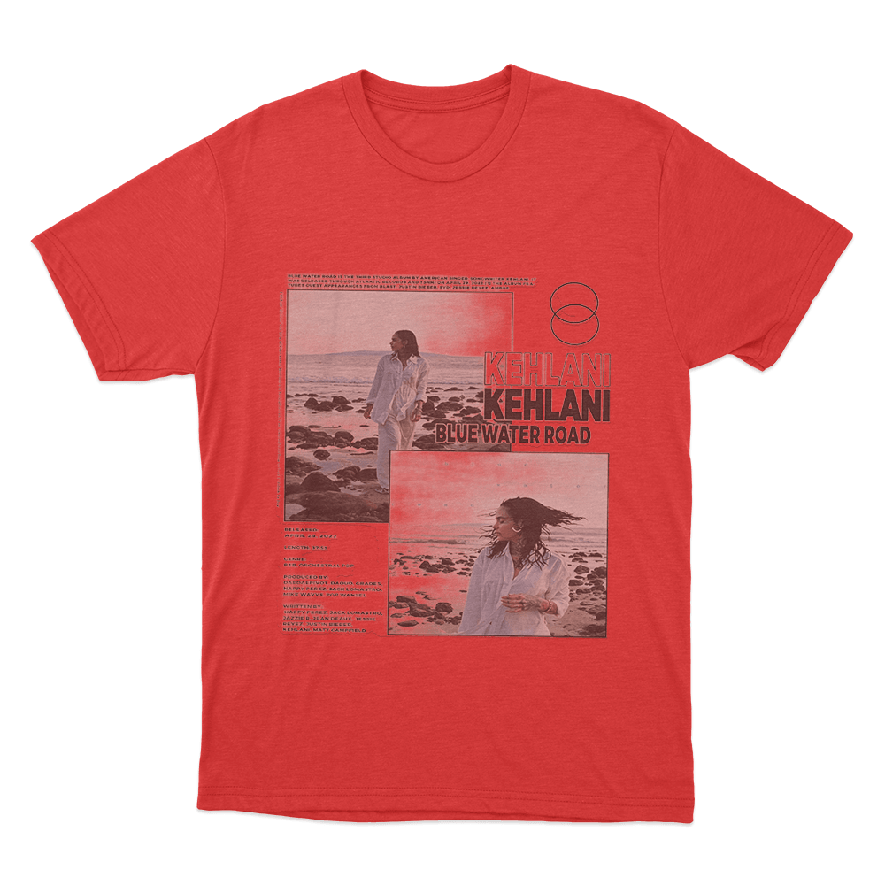 Kehlani Blue Water Road Collage Unisex T Shirt Red Kehlani Blue Water Road Collage Unisex T Shirt Red
