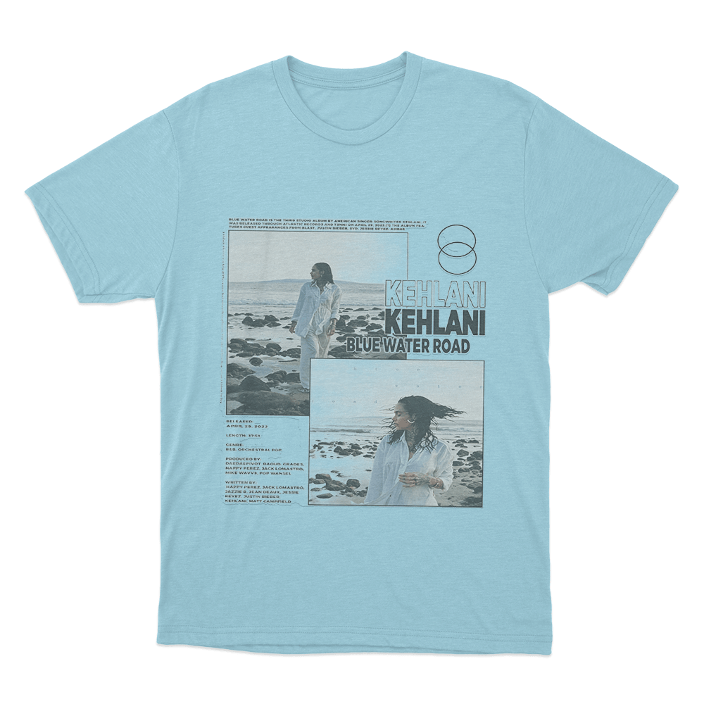 Kehlani Blue Water Road Collage Unisex T Shirt Sky Blue Kehlani Blue Water Road Collage Unisex T Shirt Sky Blue