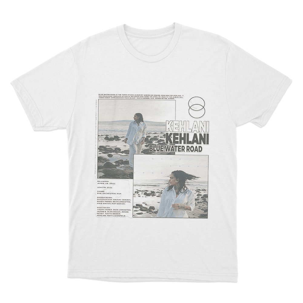 Kehlani Blue Water Road Collage Unisex T Shirt White Kehlani Blue Water Road Collage Unisex T Shirt White