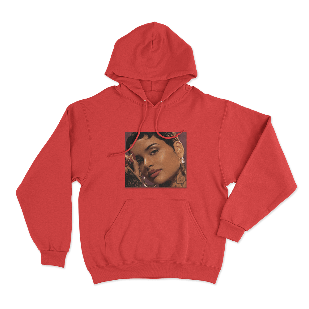 Kehlani Red Portrait Unisex Hoodie Red Kehlani Red Portrait Unisex Hoodie Red