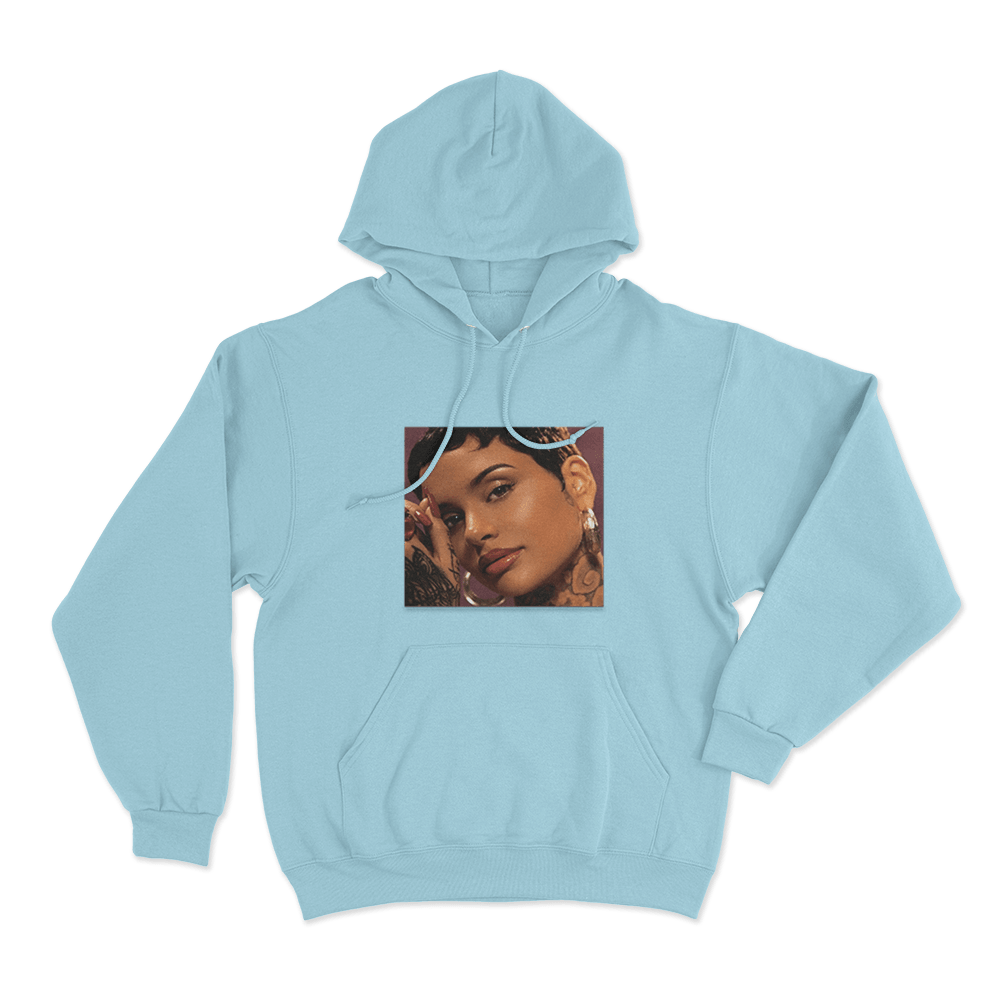 Kehlani Red Portrait Unisex Hoodie Sky Blue Kehlani Red Portrait Unisex Hoodie Sky Blue