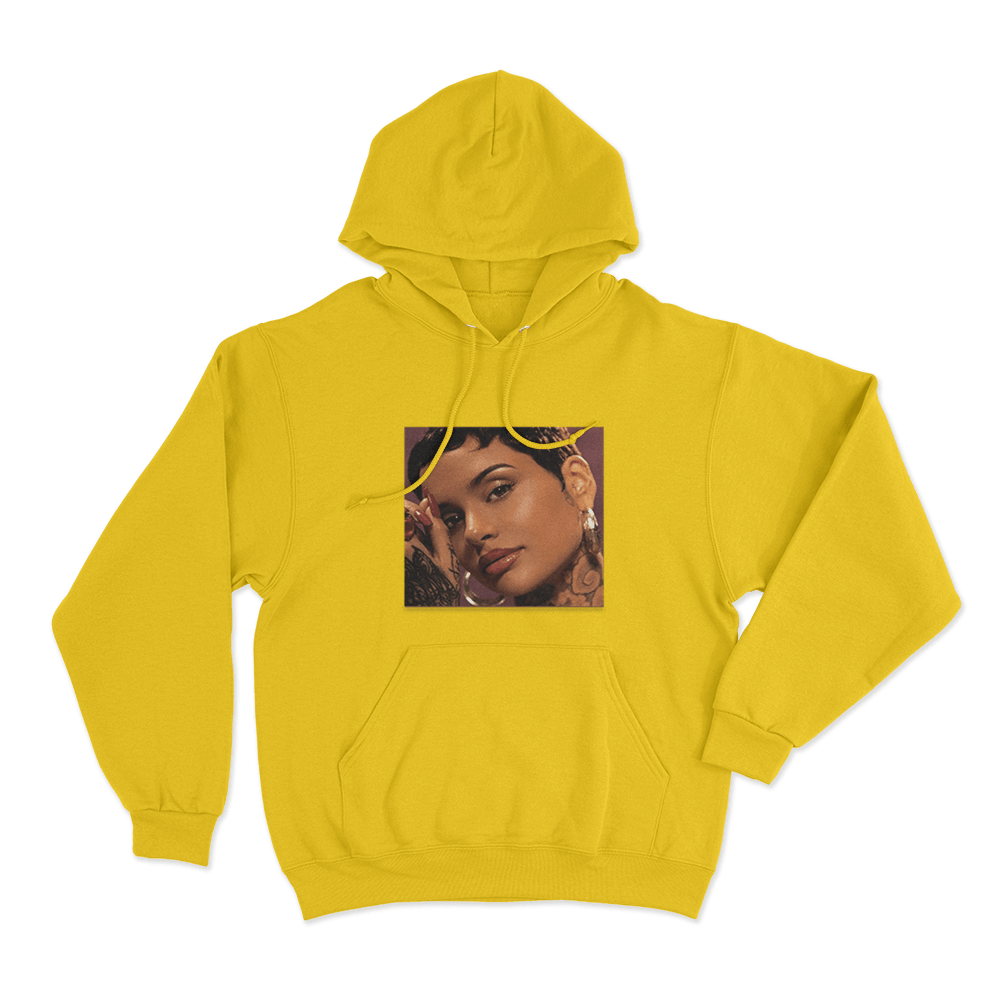 Kehlani Red Portrait Unisex Hoodie Yellow Kehlani Red Portrait Unisex Hoodie Yellow