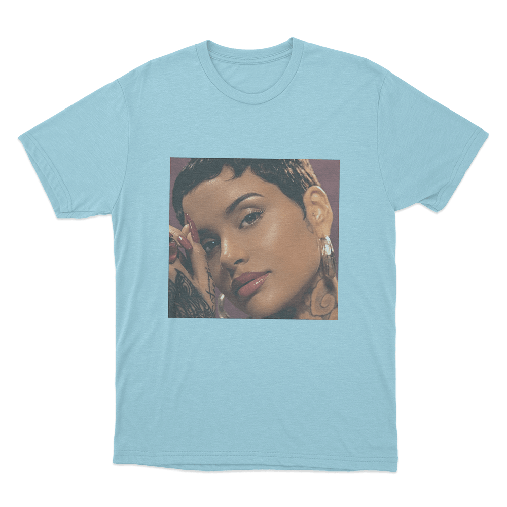 Kehlani Red Portrait Unisex T Shirt Sky Blue Kehlani Red Portrait Unisex T Shirt Sky Blue