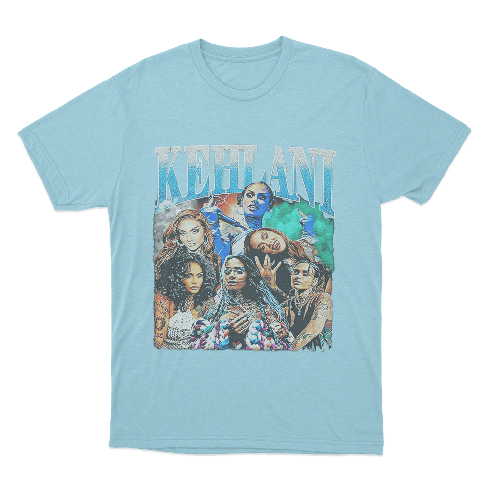 Kehlani Vintage Portrait Unisex T Shirt Sky Blue Kehlani Vintage Portrait Unisex T Shirt Sky Blue